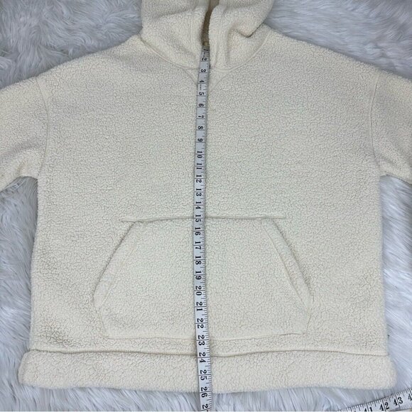 Standard/Cloth Men’s Off White Gorpcore Oversized Sherpa Hoodie Sweatshirt S/C50 - Picture 11 of 13